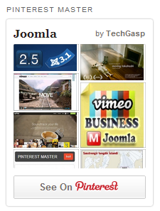 Pinterest Master Widget showing TechGasp Board