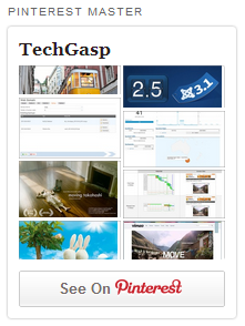 Pinterest Master Widget showing TechGasp Profile